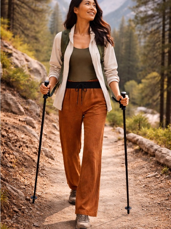 Prana Pants - Prana Brown Pull On Hemp Blend Pants  Elastic Waist Comfy Casual Outdoor Size M